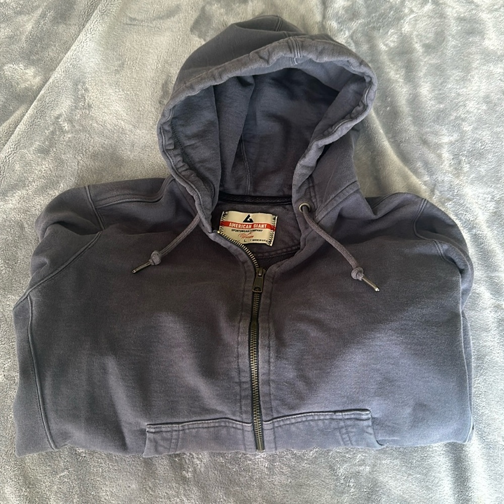 American Giant Womens Classic Full Zip Hoodie womens large gray
